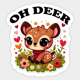 Cute Deer Oh Deer Sticker